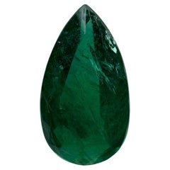 2,72 Quilates 13,8x7,6 Esmeralda de Zambia Verde Profundo - Gema Natal de Mayo Talla Pera