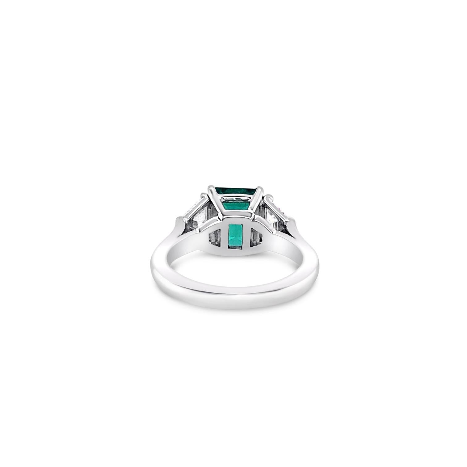 Women's 2.72 Carat Emerald and Diamond Ring in Platinum