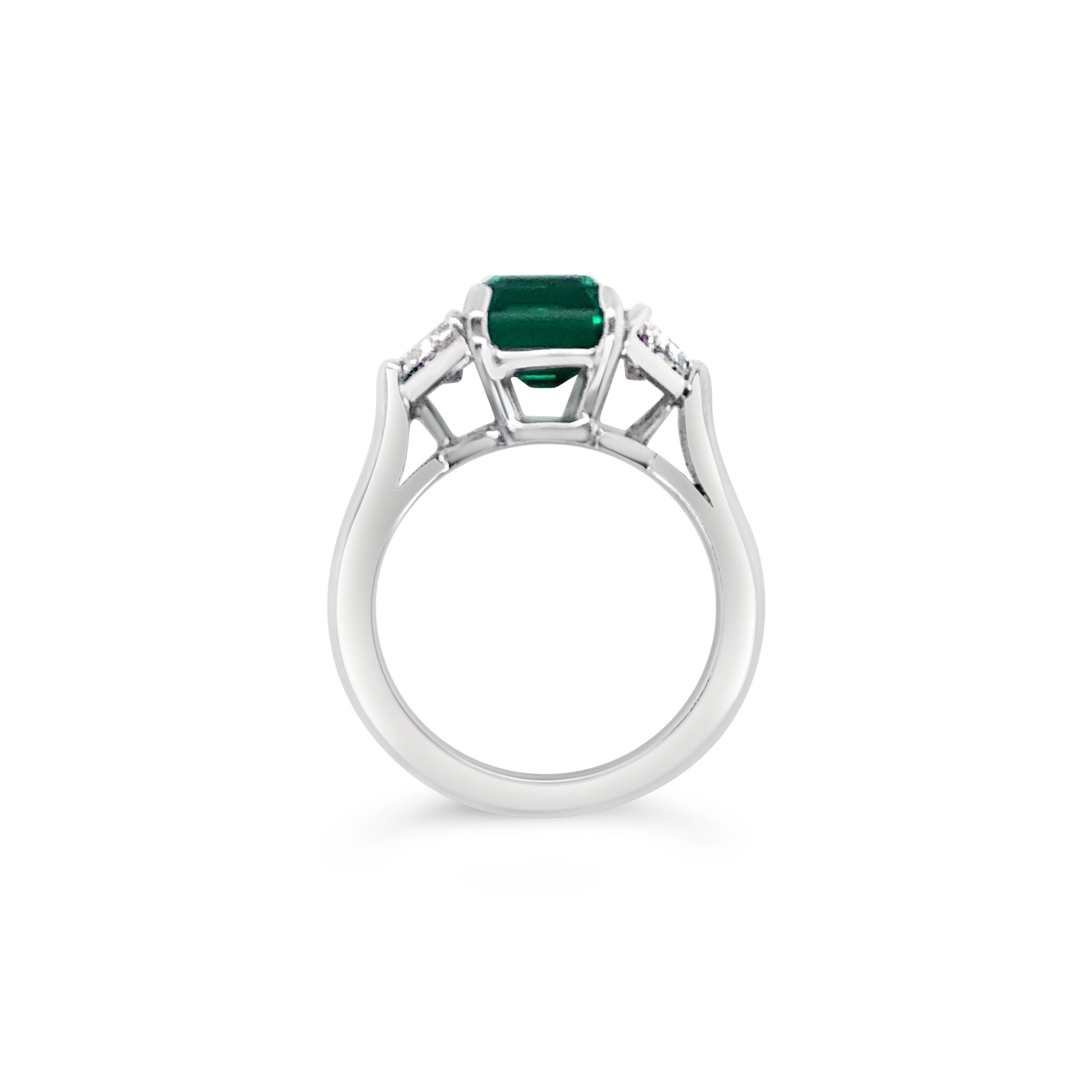 2.72 Carat Emerald and Diamond Ring in Platinum 1