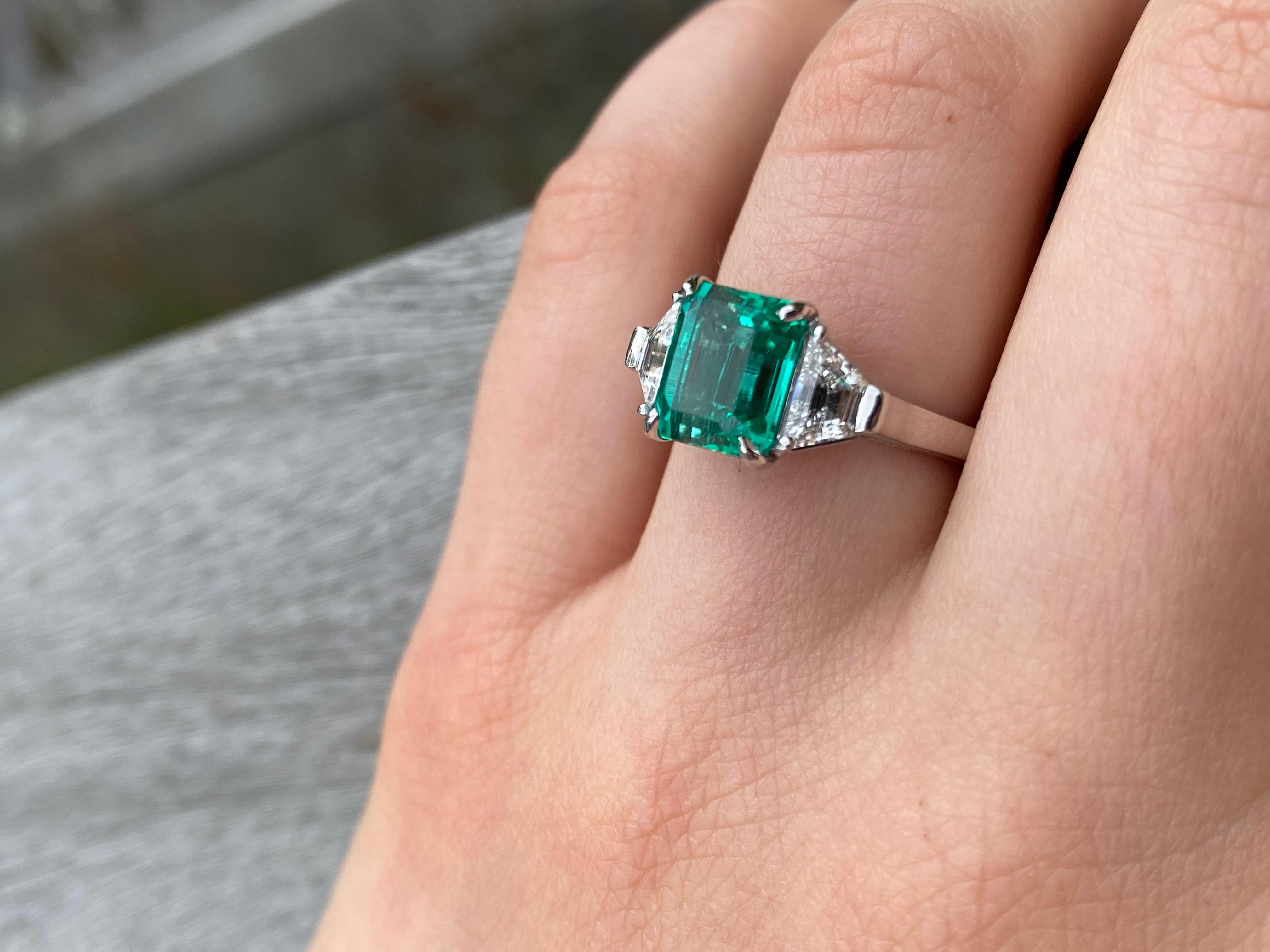 2.72 Carat Emerald and Diamond Ring in Platinum 3