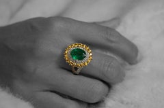 2.72 Carat Emerald in White Gold Cocktail Ring with Poetry by Alexander Leyser