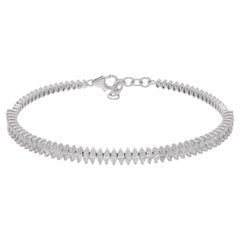 Bracelet en or blanc 18 carats avec diamants taille marquise de 2,72 carats, fabrication artisanale