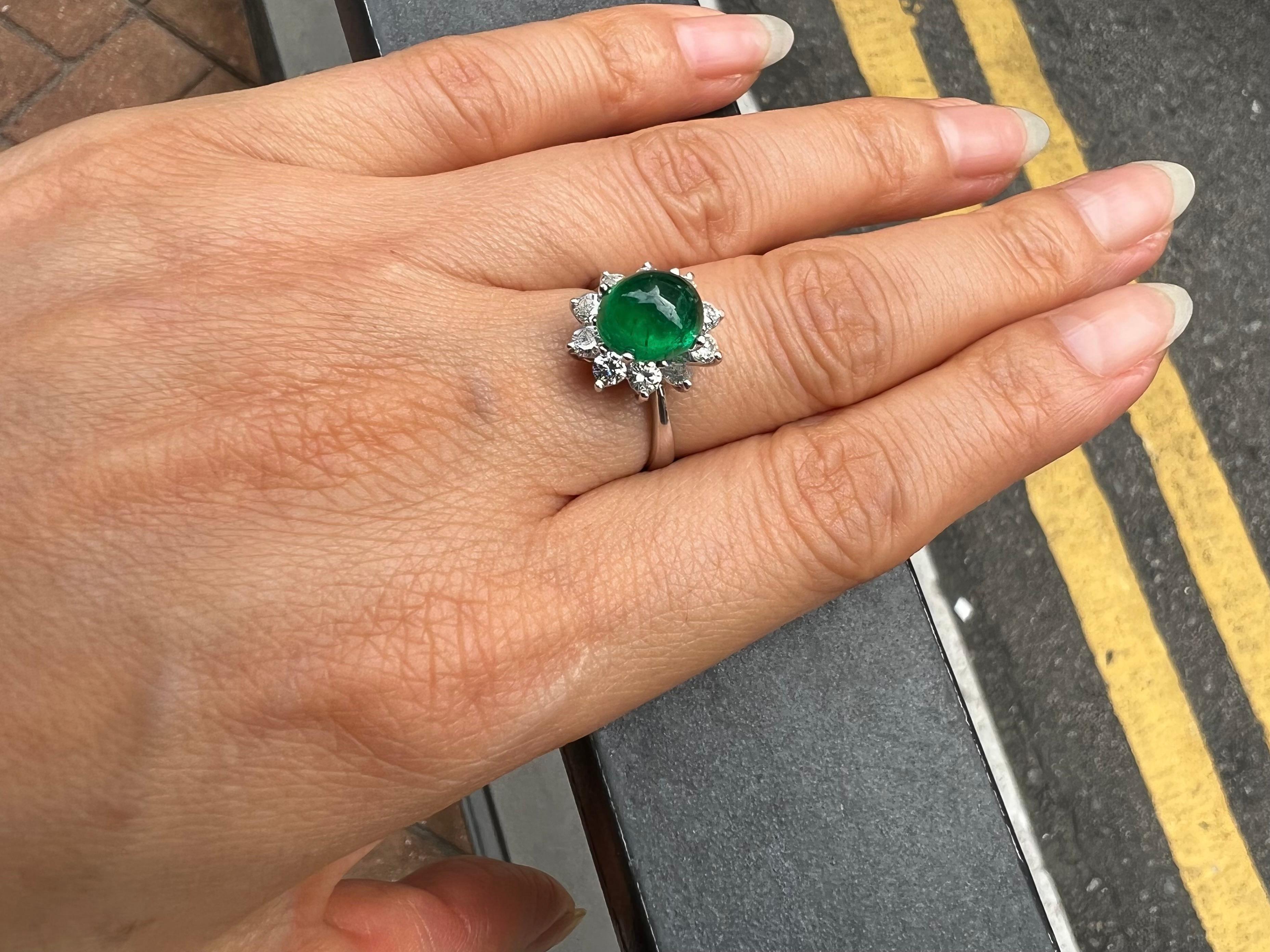 GRS Certified 2.72 Cts Columbian Minor Muzo Emerald Ring. Special Appendix  For Sale 5
