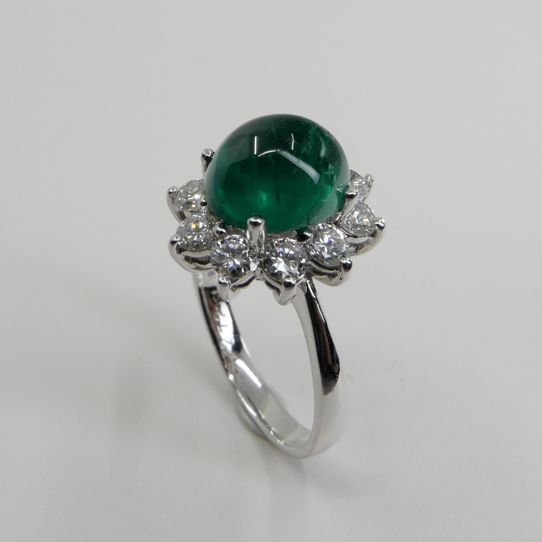 GRS Certified 2.72 Cts Columbian Minor Muzo Emerald Ring. Special Appendix  For Sale 6