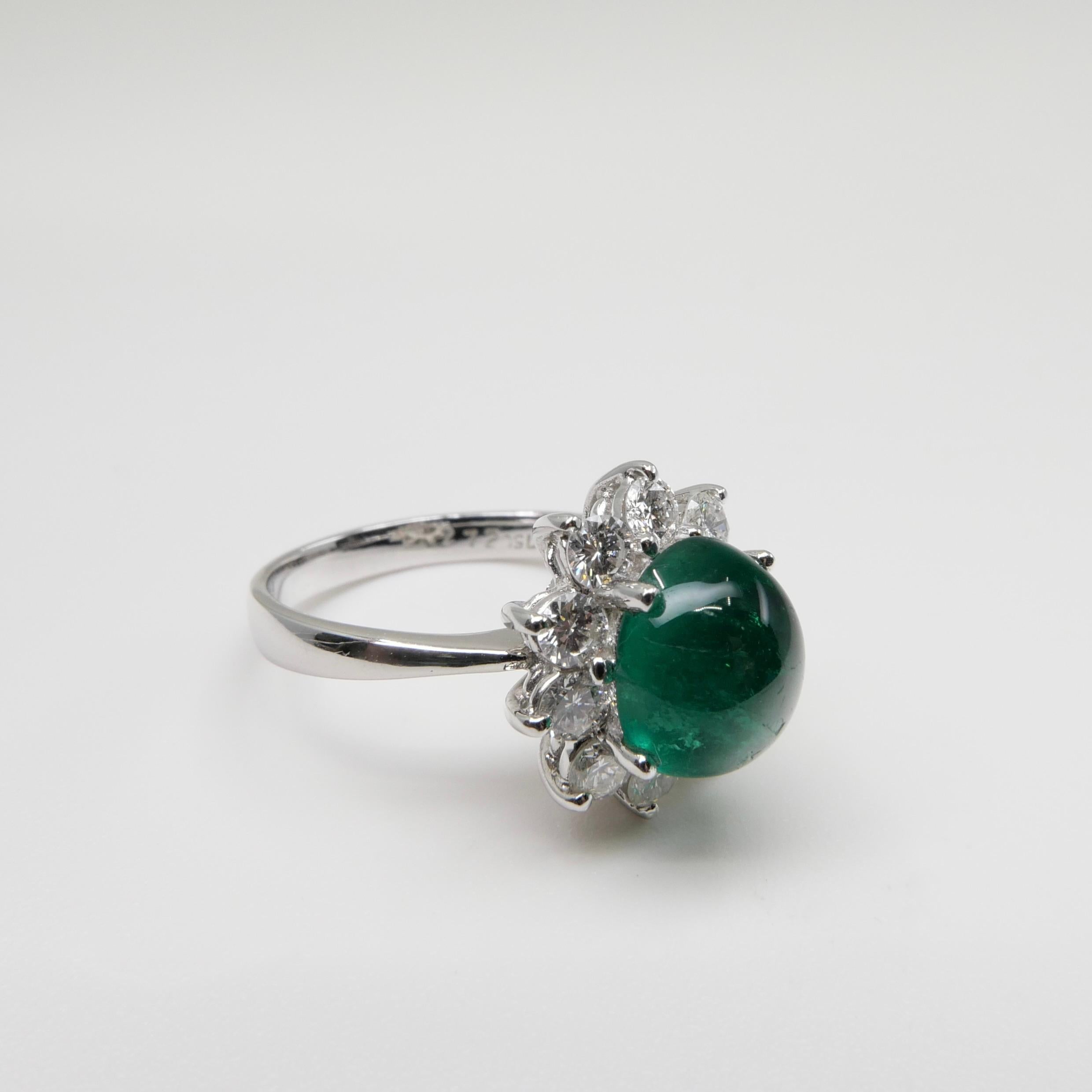 GRS Certified 2.72 Cts Columbian Minor Muzo Emerald Ring. Special Appendix  For Sale 6