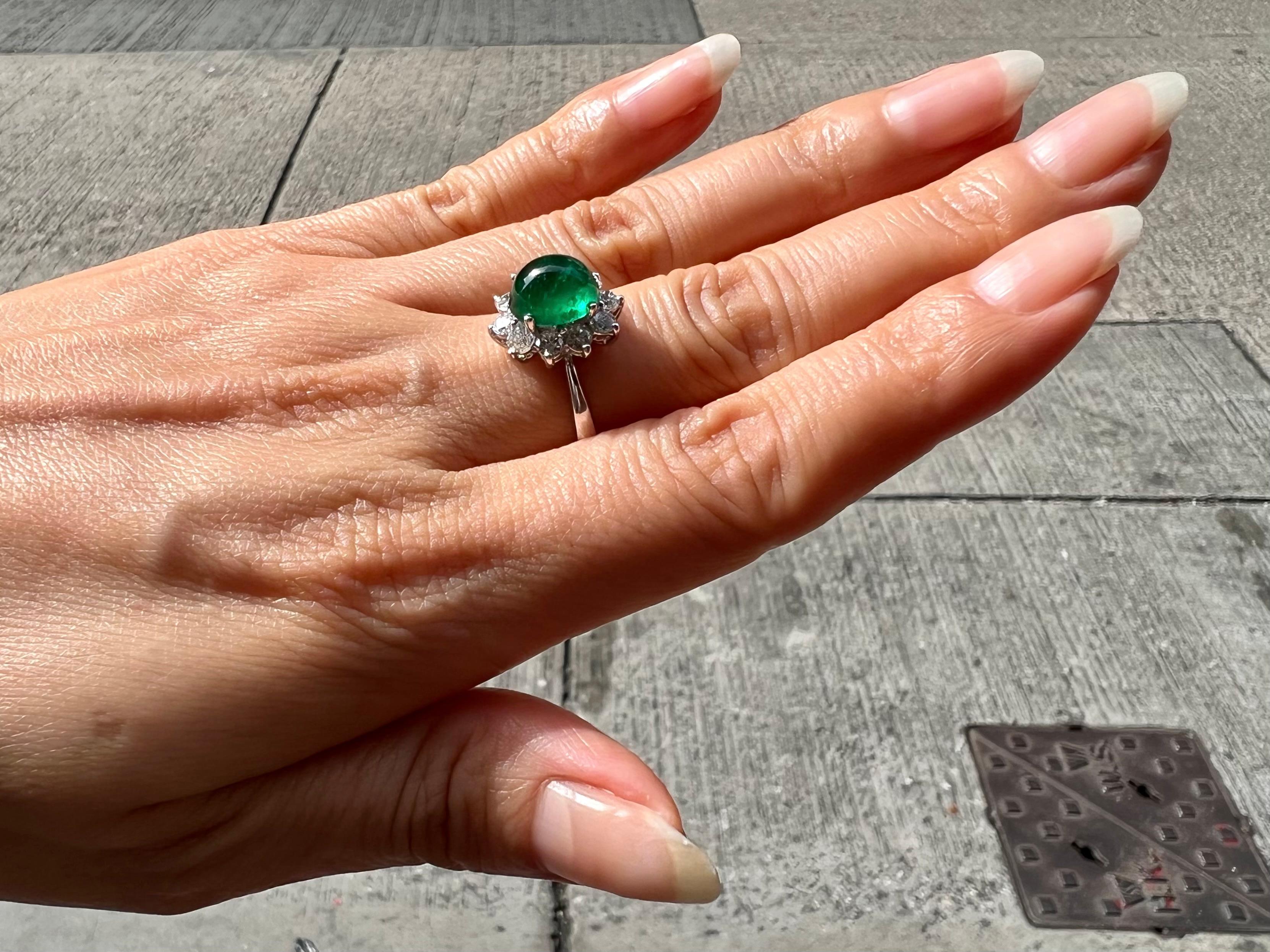 GRS Certified 2.72 Cts Columbian Minor Muzo Emerald Ring. Special Appendix  For Sale 9
