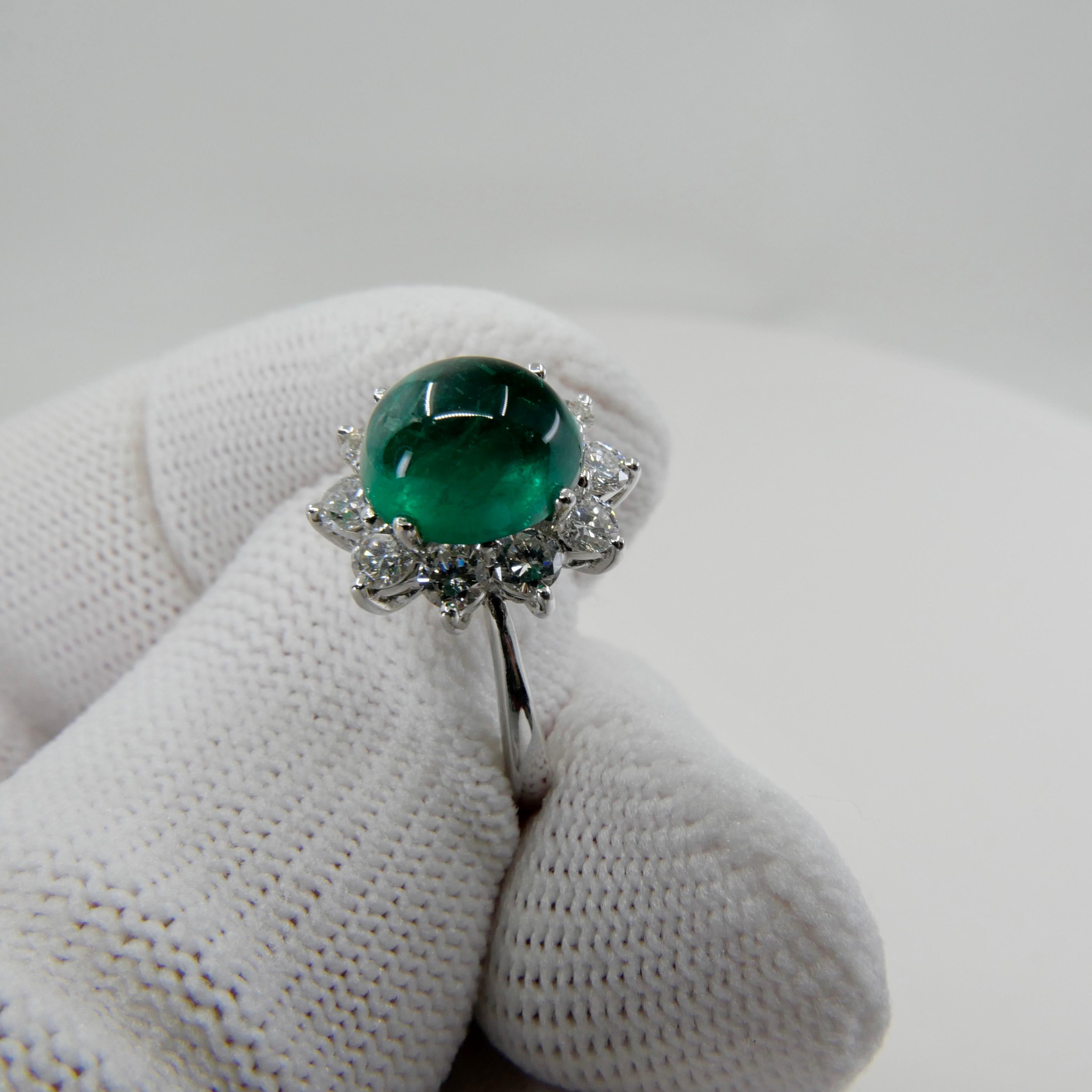 GRS Certified 2.72 Cts Columbian Minor Muzo Emerald Ring. Special Appendix  For Sale 3