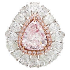 2.72 Carat Pear Statement Fancy brown pink 14K Gold A Crown-Worthy Fancy Rarity