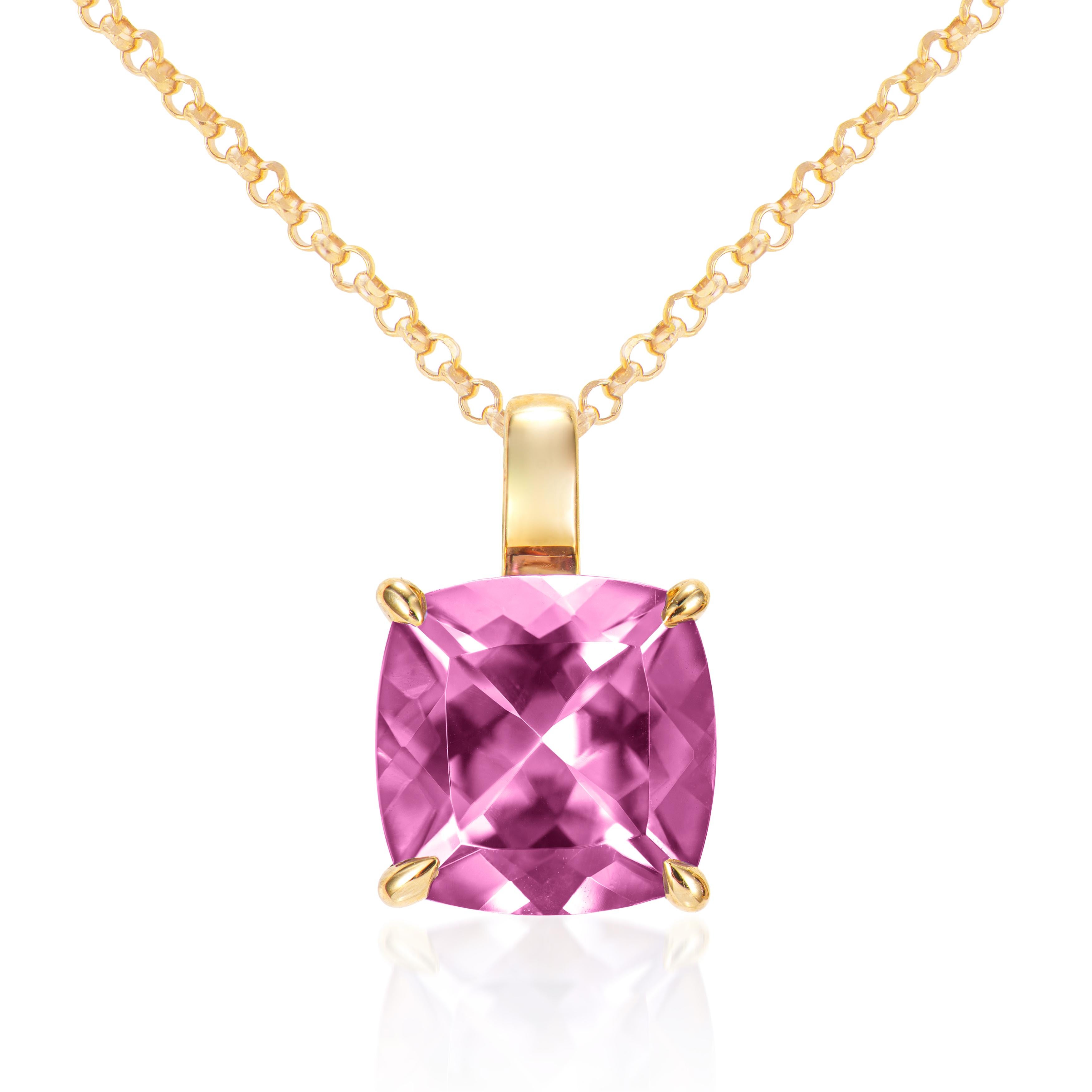 Presented A lovely collection of gems, including Rhodolite, Peridot, Amethyst, Sky Blue Topaz and Swiss Blue Topaz is perfect for people who value quality and want to wear it to any occasion or celebration. The yellow gold Rhodolite pendant offer a