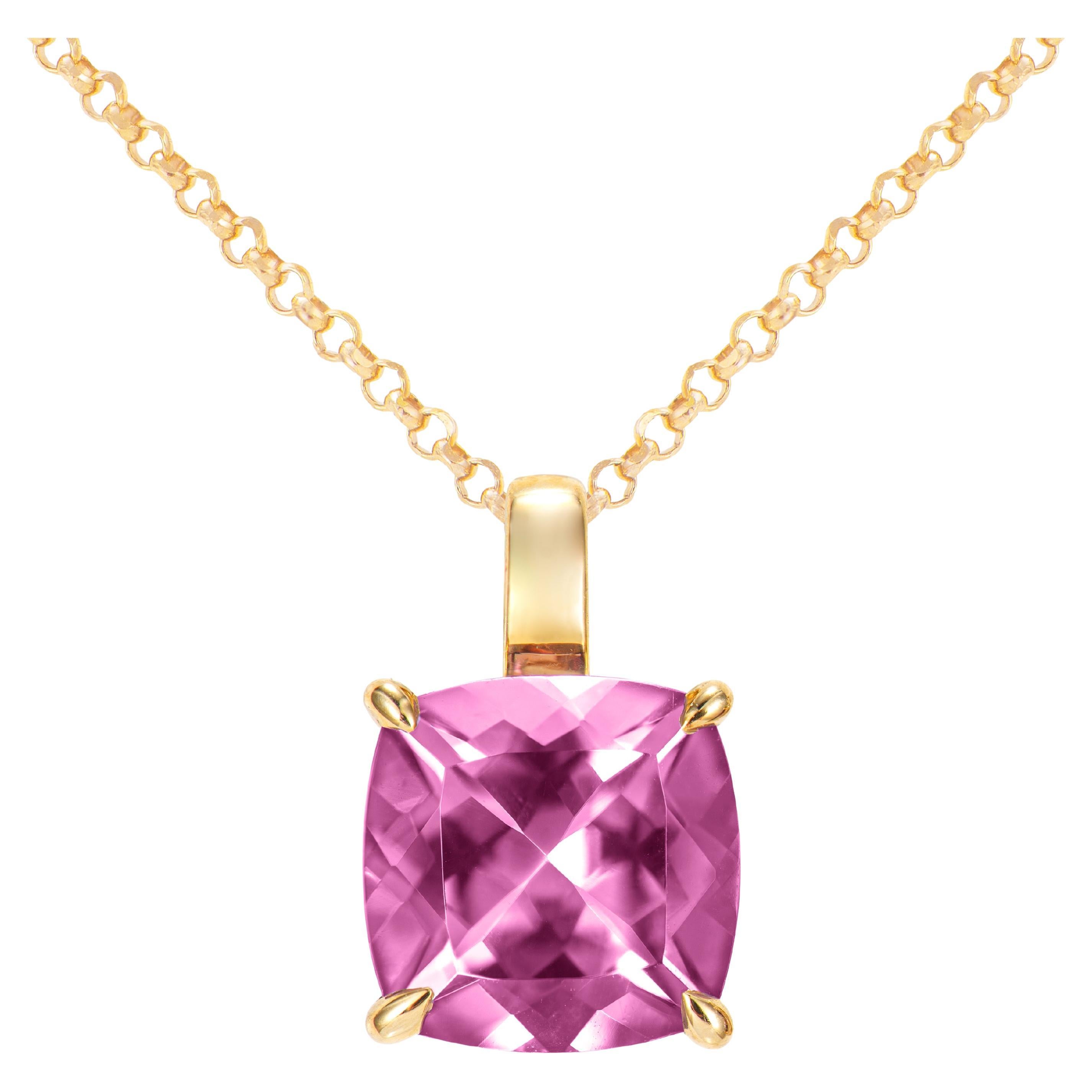 Pendentif en rhodolite de 2,72 carats en or jaune 18 carats.  en vente