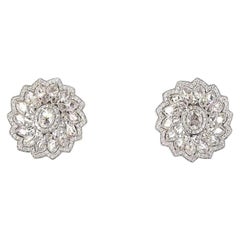 Pendientes de oro con diamantes redondos de talla brillante de 2,72 quilates
