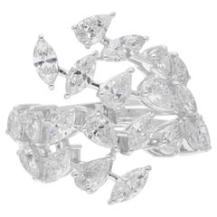 2,72 Karat SI/H Diamantring aus 18 Karat Weißgold mit birnenförmigem Marquise- Brillantschliff