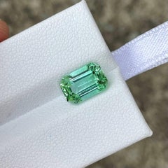 2.72 carats Mint Green Tourmaline Stone Emerald Cut Afghan Gemstone
