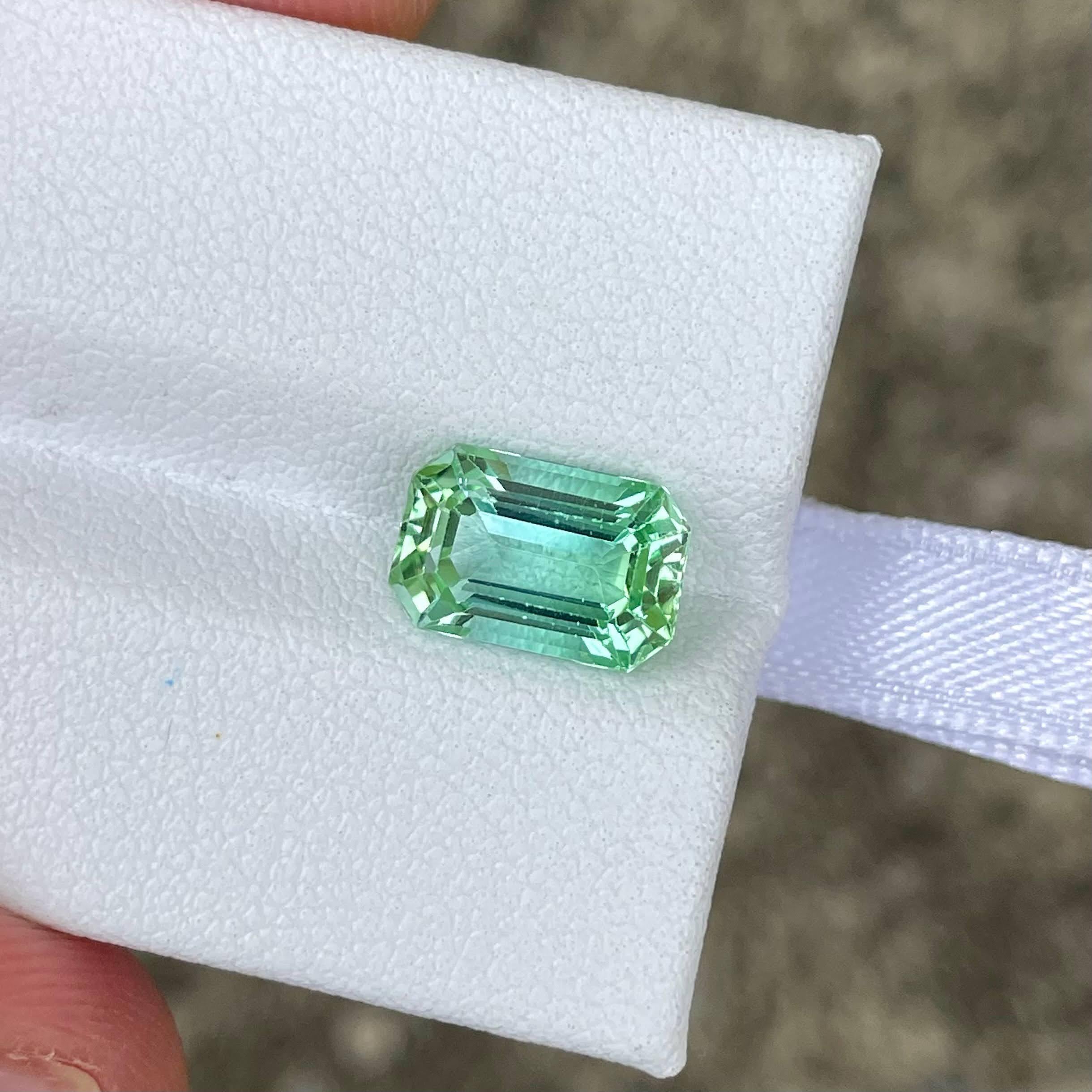 Pierre précieuse afghane de 2.72 carats, tourmaline verte menthe, taille émeraude Neuf - En vente à Bangkok, TH