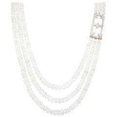 272.33 Carat of Glowing Moonstone and Diamond Multi-Strand with Platinum Clasp