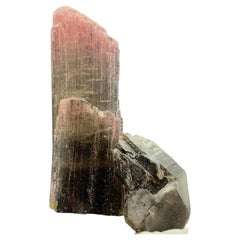 Antique 27.25 Carat Magnifique Tri Color Tourmaline Crystal From Afghanistan 
