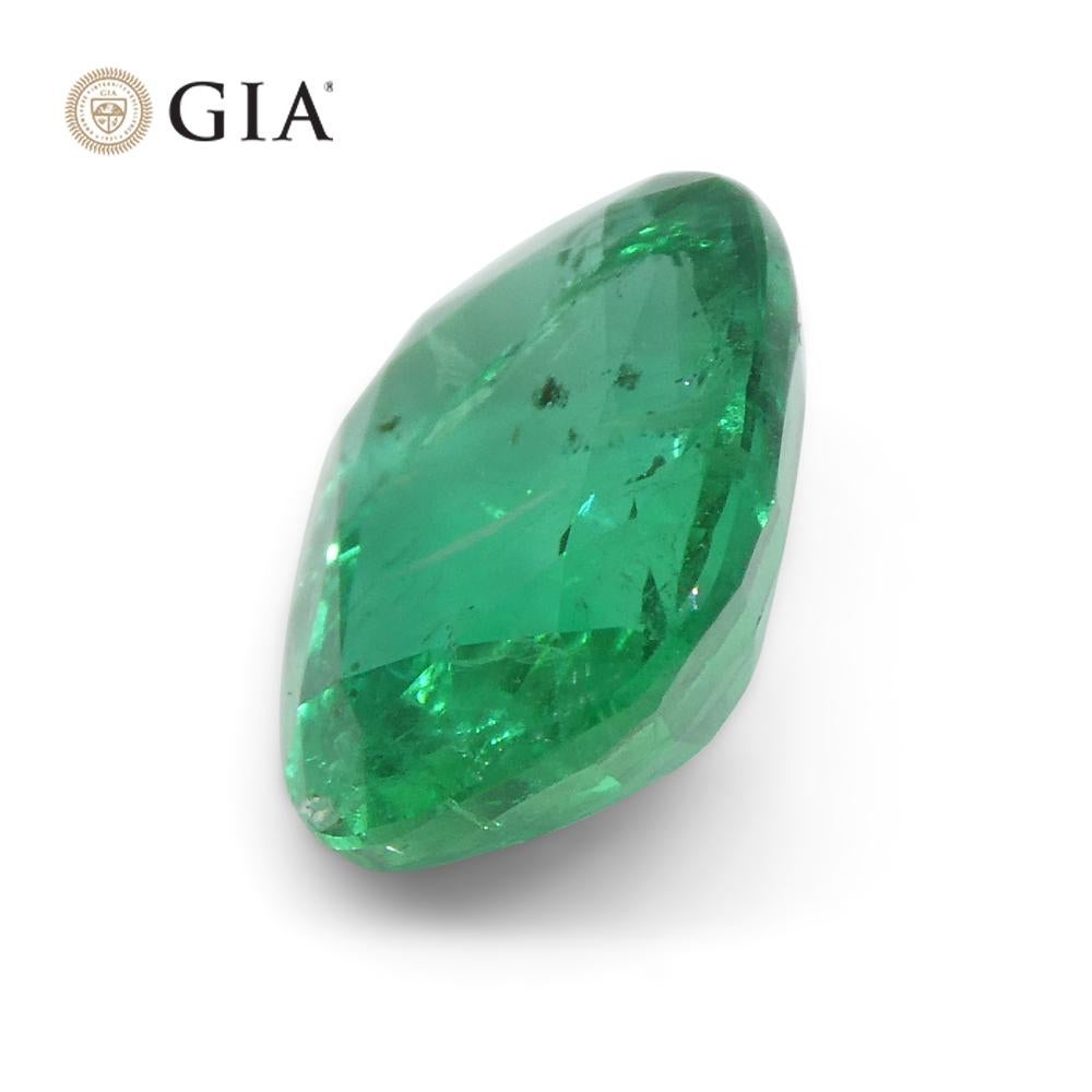 2.72ct Cushion Green Emerald GIA Certified Zambia 5