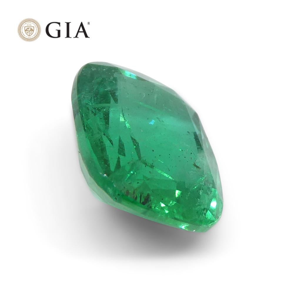 2.72ct Cushion Green Emerald GIA Certified Zambia 3