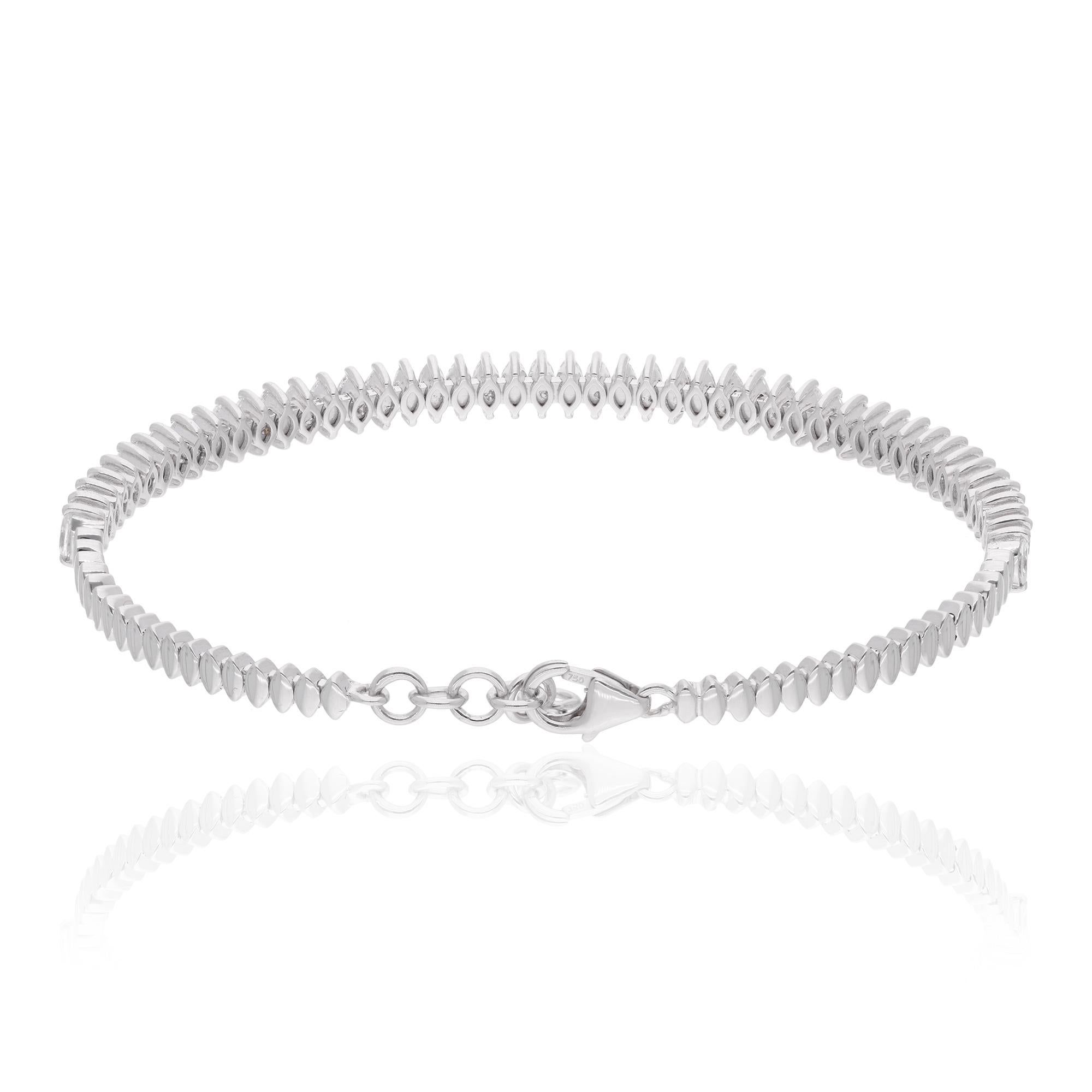 2.72Ct Marquise Diamond Line Pulsera 14k Oro Hecho a Mano Joyería Fina Corte marquesa en venta