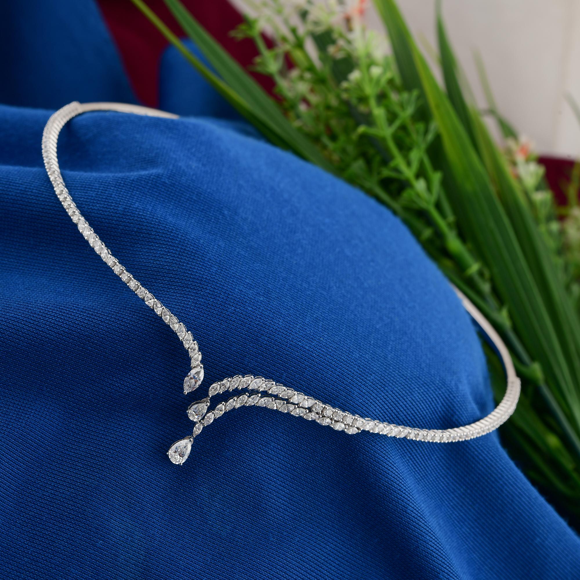 Collana Choker Torque con diamanti naturali da 2,72 carati, in oro bianco 18 carati. in vendita 3