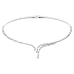 2.72Ct Natural Diamond Choker Torque Necklace 18k White Gold Engagement Necklace