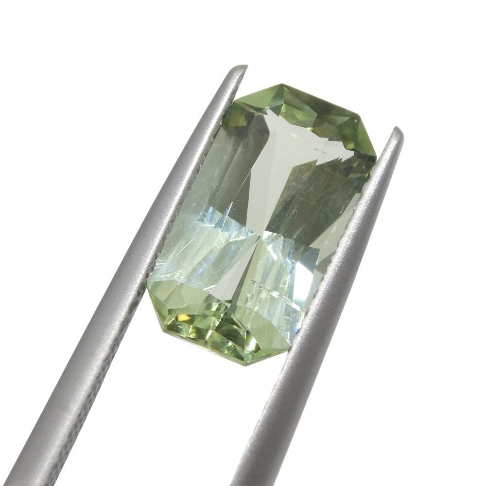 Brilliant Cut 2.72ct Octagonal Green Tourmaline from Brazil For Sale