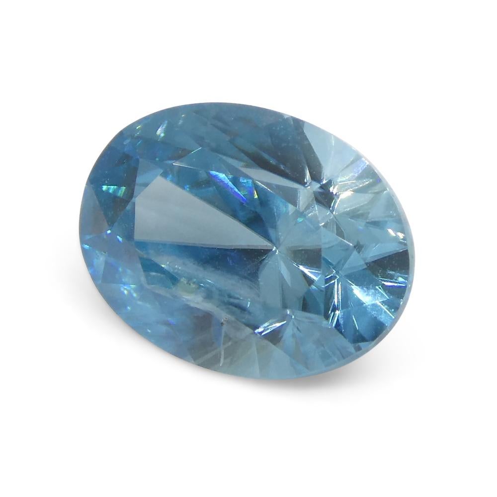 2.72ct Oval Diamond Cut Blue Zircon from Cambodia For Sale 5