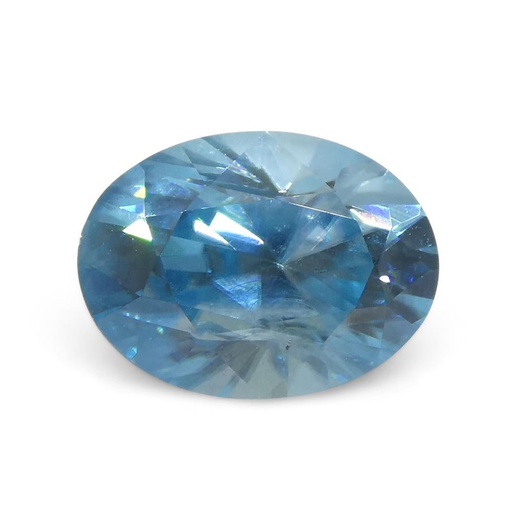 2.72ct Oval Diamond Cut Blue Zircon from Cambodia For Sale 6