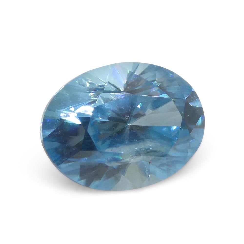 2.72ct Oval Diamond Cut Blue Zircon from Cambodia In New Condition For Sale In Toronto, Ontario
