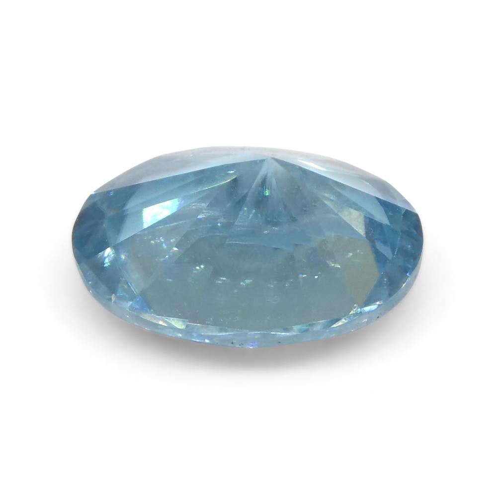 Women's or Men's 2.72ct Oval Diamond Cut Blue Zircon from Cambodia For Sale