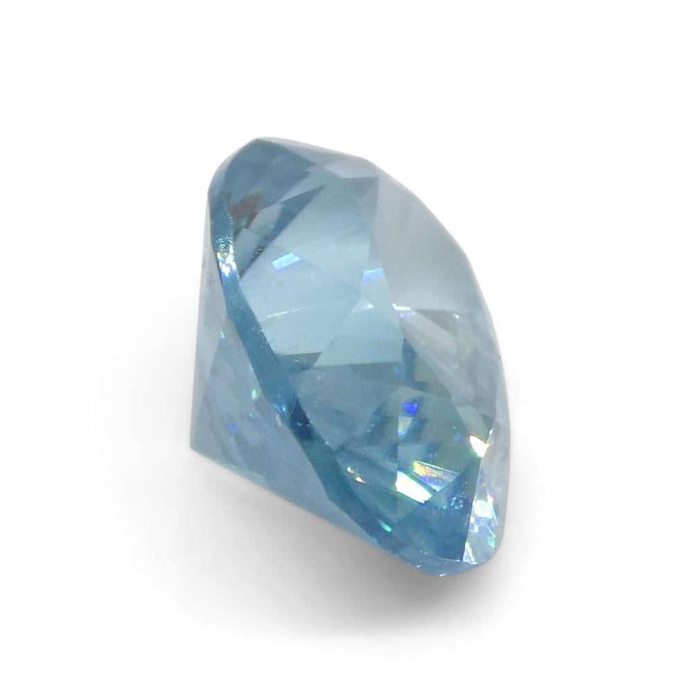 2.72ct Oval Diamond Cut Blue Zircon from Cambodia For Sale 1
