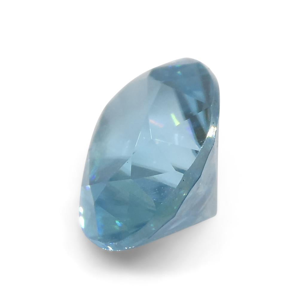 2.72ct Oval Diamond Cut Blue Zircon from Cambodia For Sale 3