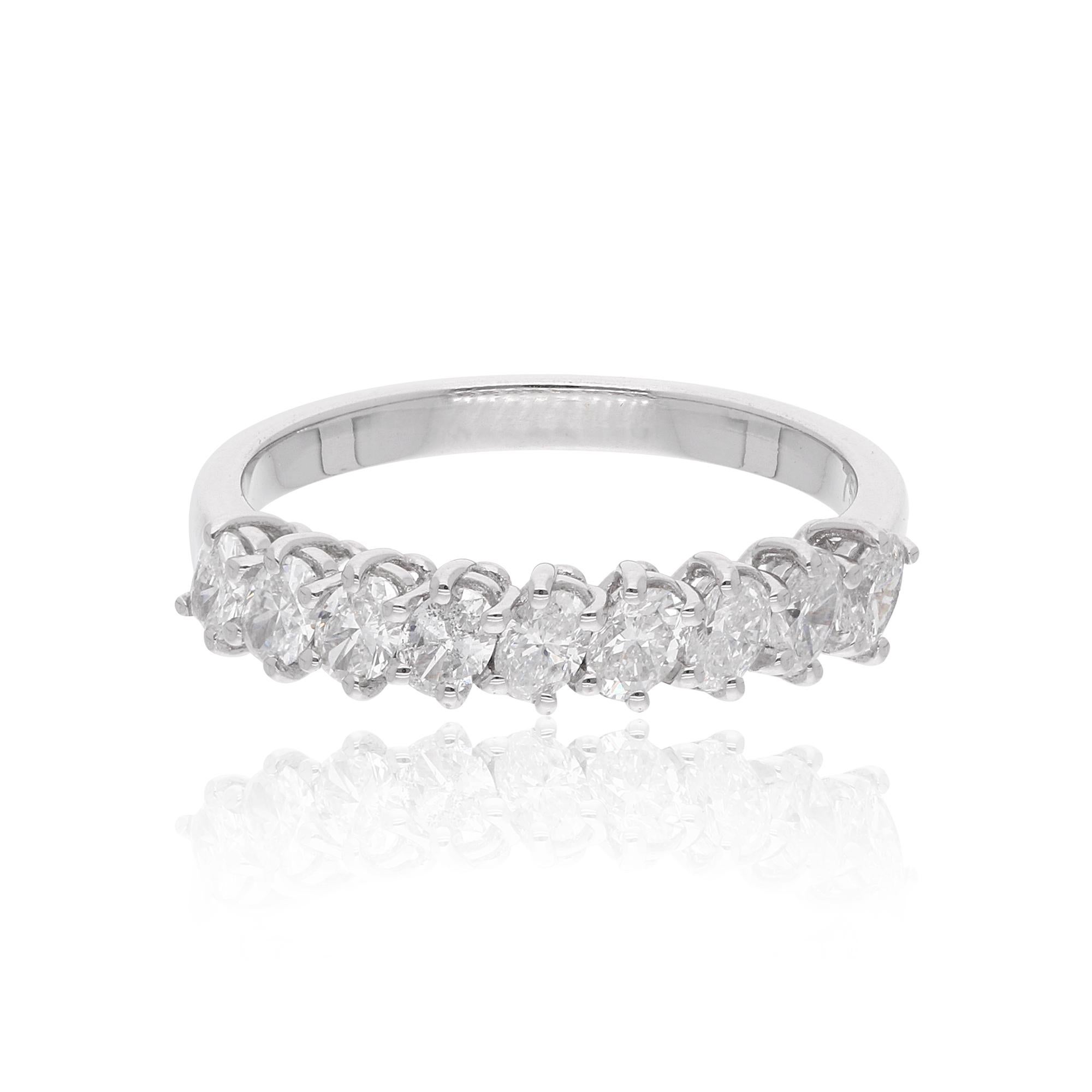 2.72Ct SI/H Natural Oval Cut Diamond Band Ring 14k White Gold Fine Jewelry (bague en or blanc)