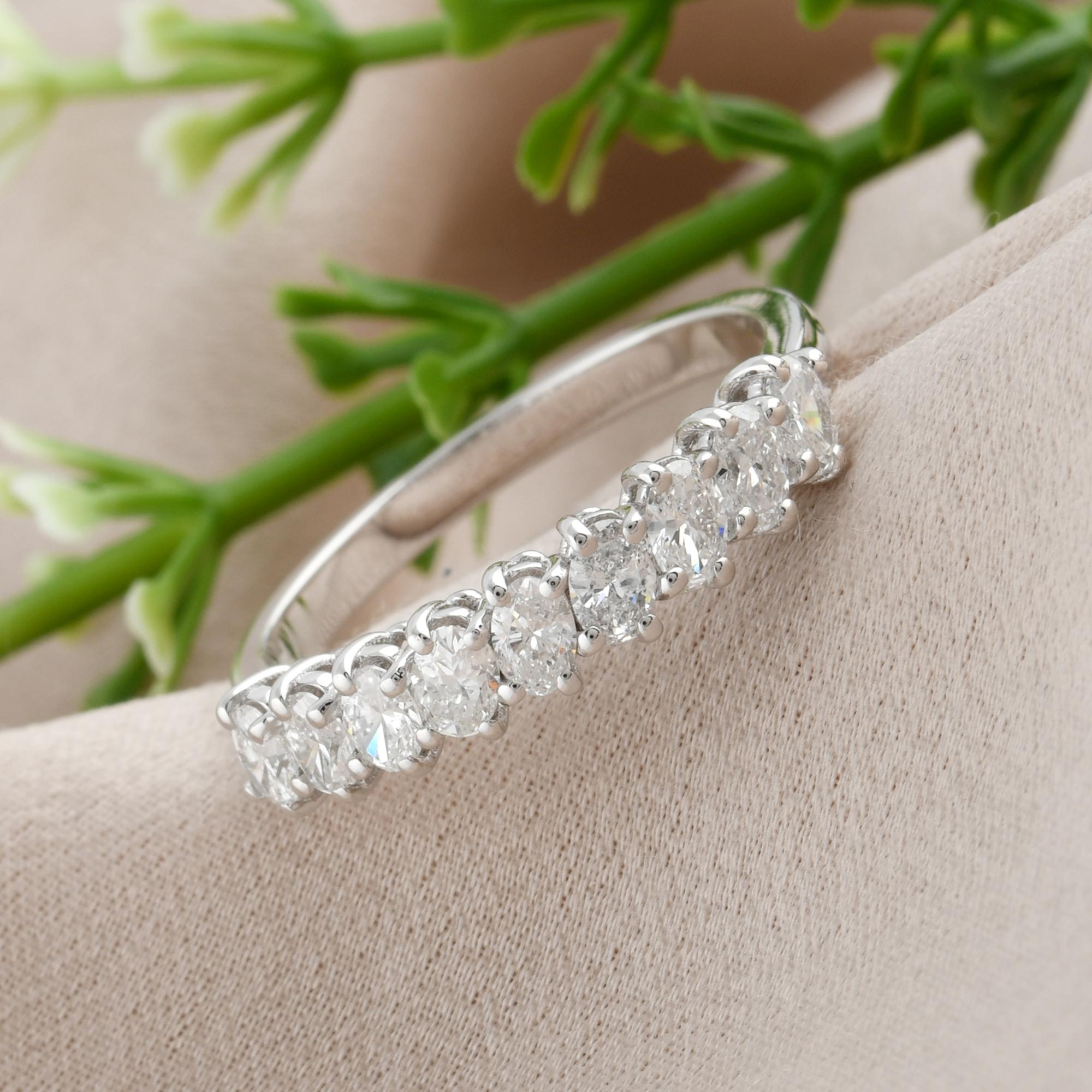 En venta: 2,72 qt SI/H Anillo de diamantes naturales de talla ovalada Oro blanco de 18 k Joyería fina  4