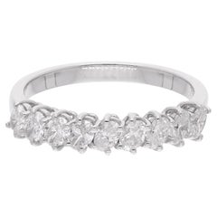 2.72Ct SI/H Natural Oval Cut Diamond Band Ring 18k White Gold Fine Jewelry (bague en or blanc)