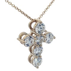 Sebastian Bernards 2.73 Carat, 14 Karat Yellow Gold Diamond Cross Pendant