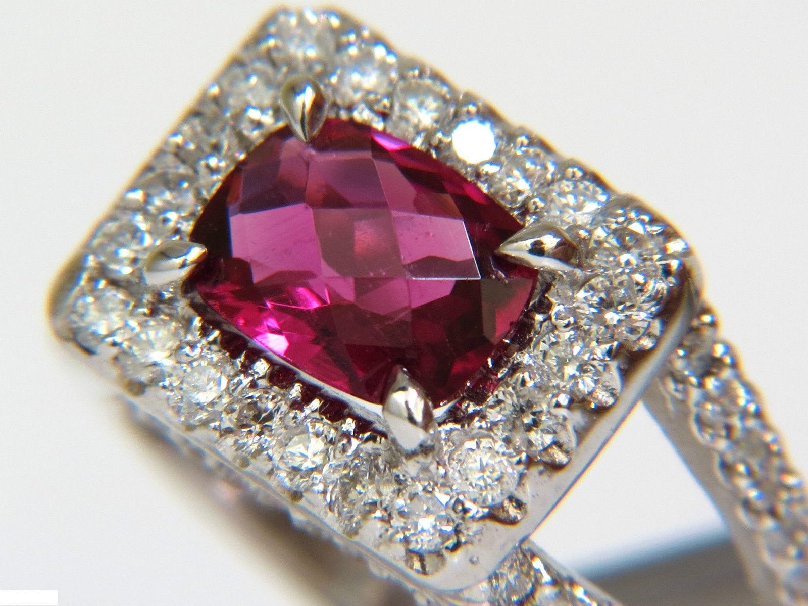 1.23ct. Natural Bright Pink Tourmaline

Very clean clarity

A+ superb transparency

Long checkerboard cut, Fully Faceted and brilliant sparkles throughout

The Fine Gem Tourmaline

8.0 X 6.0mm



1.50ct. diamonds.

Rounds and full cuts.

G color,