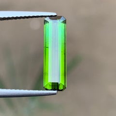 2.73 Carat Olive Green Two-Tone Natural Tourmaline Emerald Cut Loose Gemstone