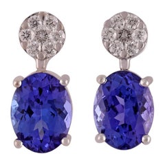 Orecchino con tanzanite e diamante da 2,73 carati in oro 18 kt