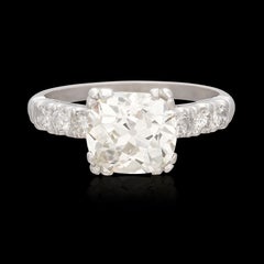 2.73 ct GIA Old Mine Cut Diamond Platinum Ring