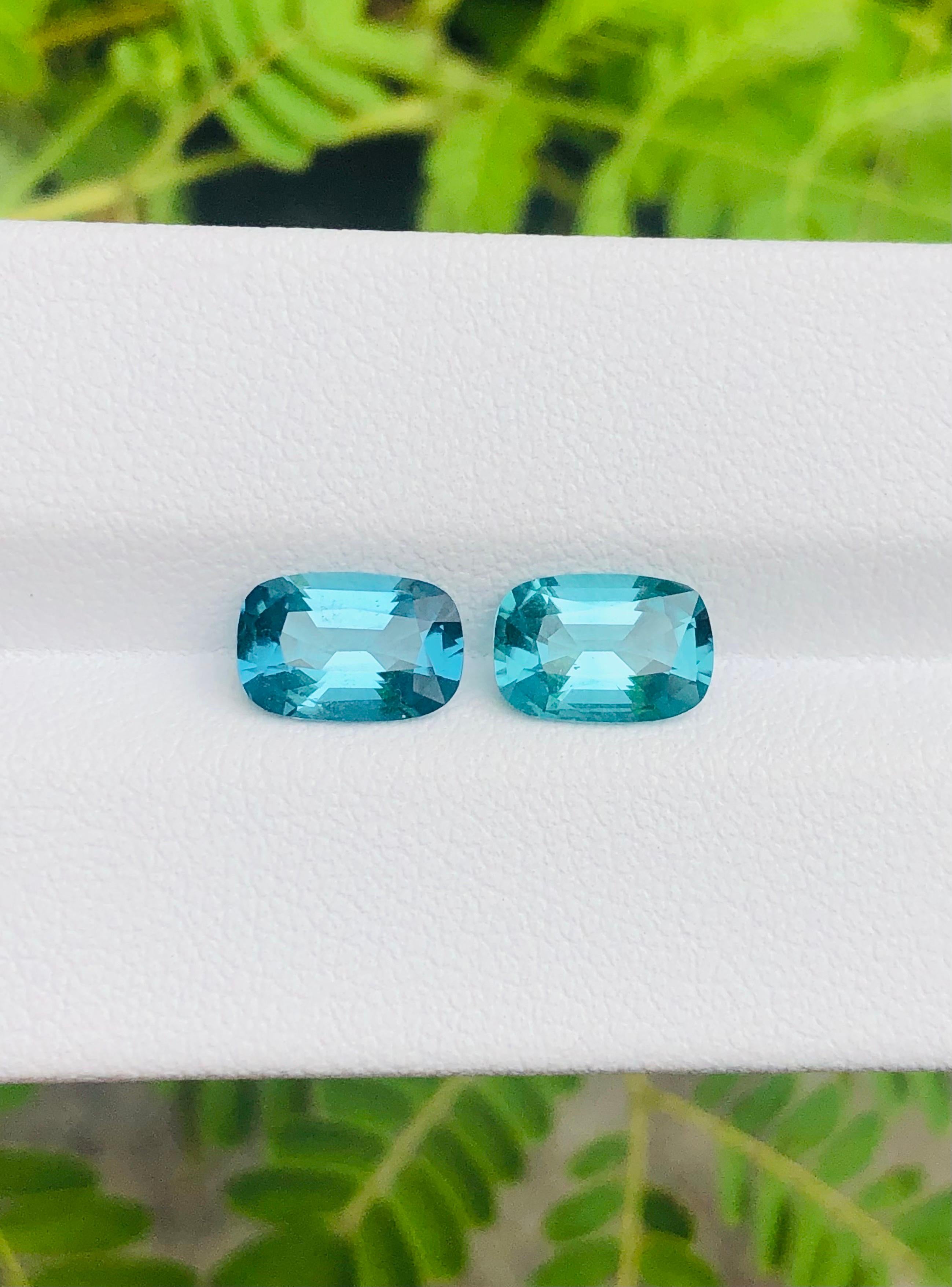 Taglio brillante 2,73 carati di diaspro blu Lagoon Tormalina occhio pulito chiarezza in vendita