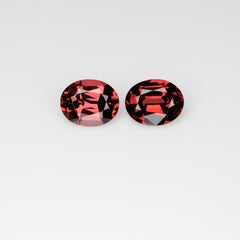 2.73 cts, Faceted oval Malaya garnet pair