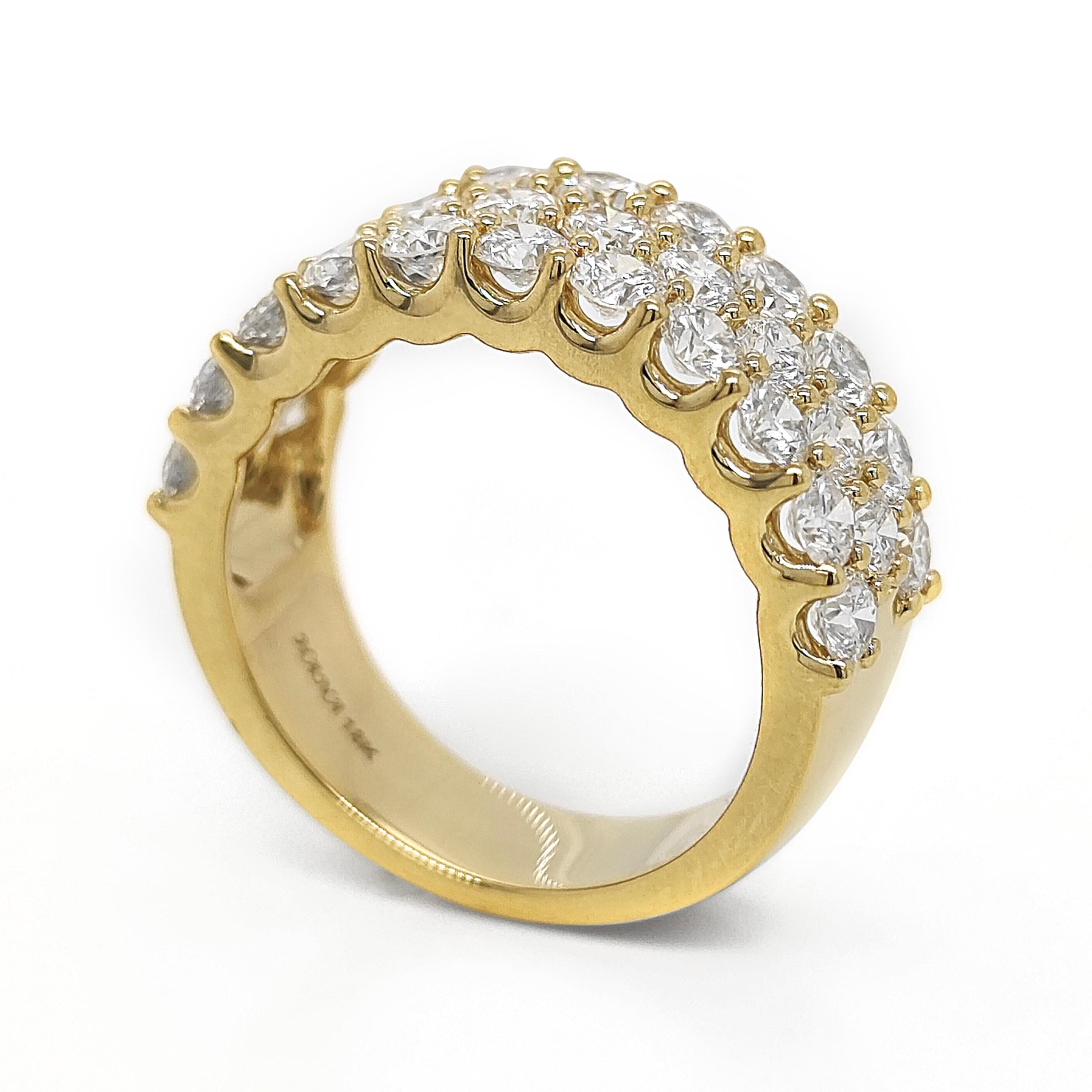 Taille ronde 2.73  Bague en or jaune avec diamant blanc en vente