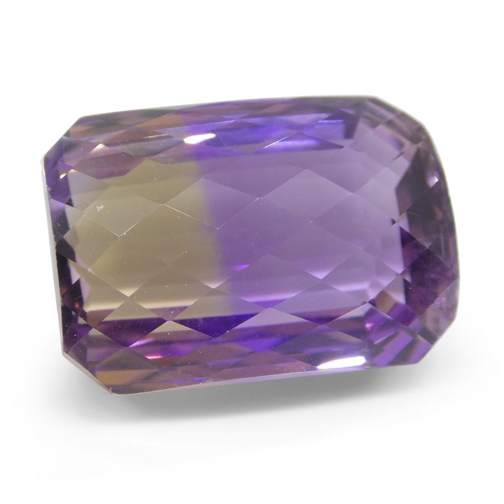 27.31 ct Cushion Checkerboard Ametrine In New Condition For Sale In Toronto, Ontario