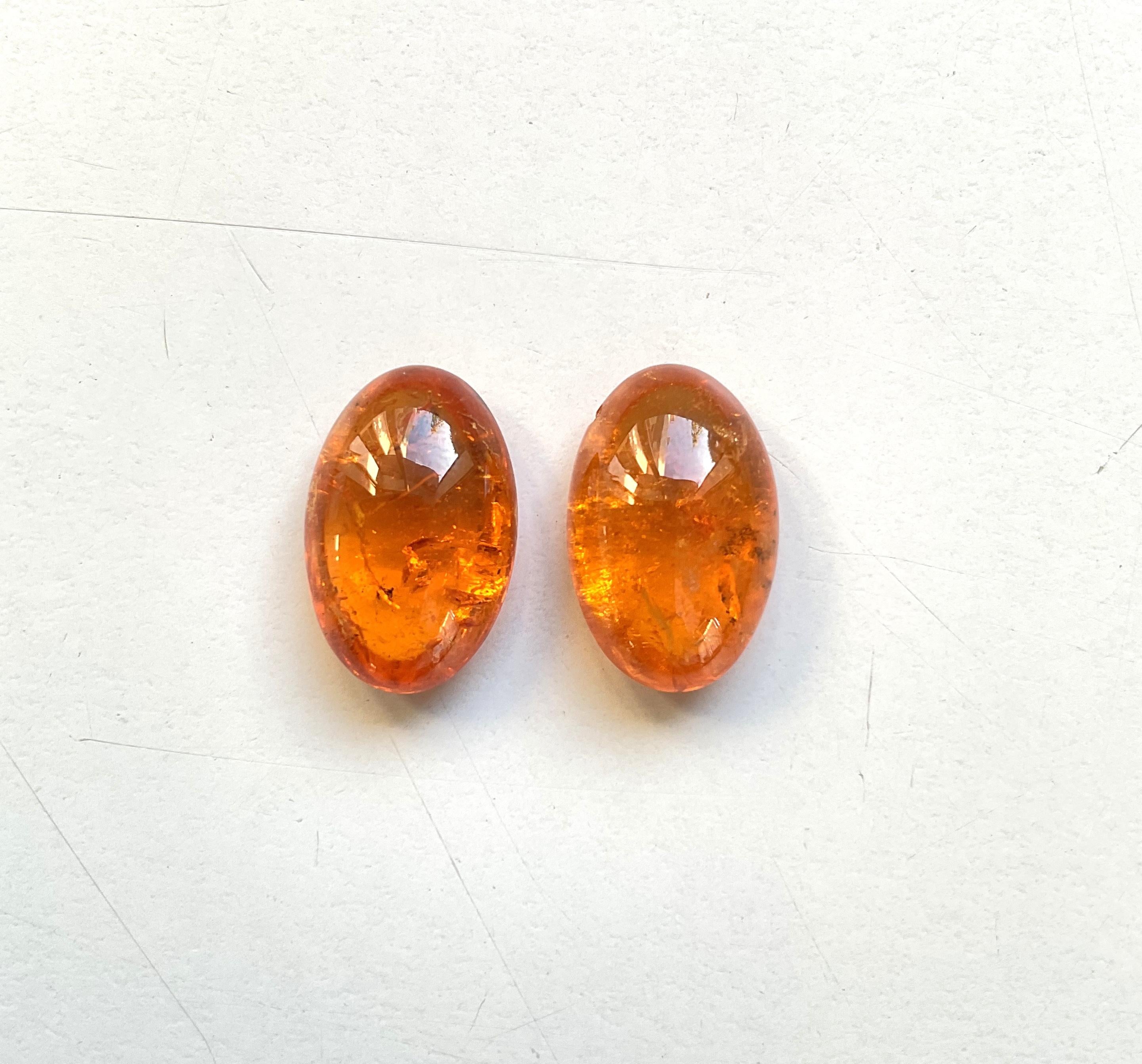 27,33 Carati di Granato Fanta Spessartite Cabochon ovale di qualità superiore Nature In condizioni Nuovo in vendita a Jaipur, RJ
