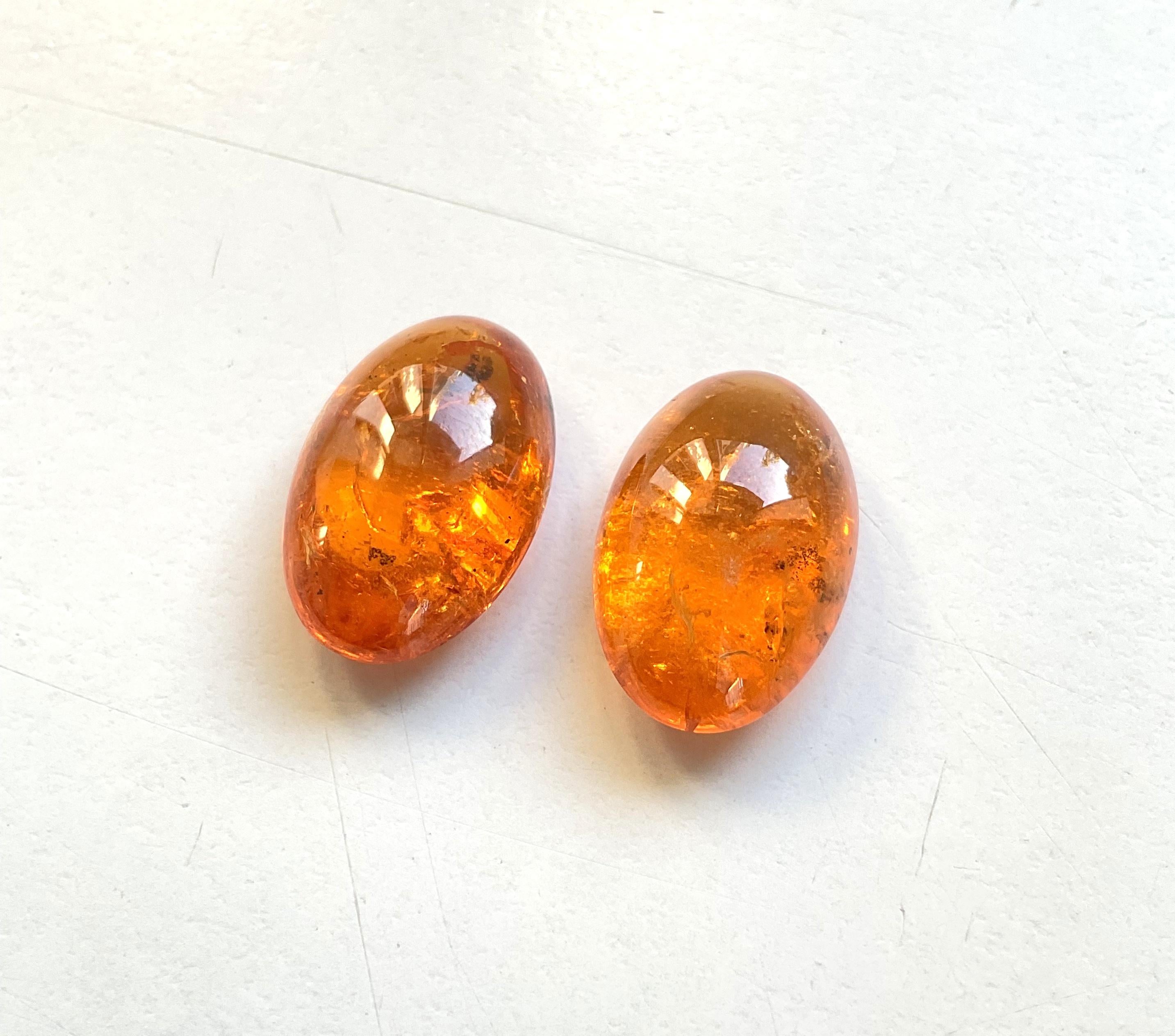27,33 Carati di Granato Fanta Spessartite Cabochon ovale di qualità superiore Nature in vendita 1