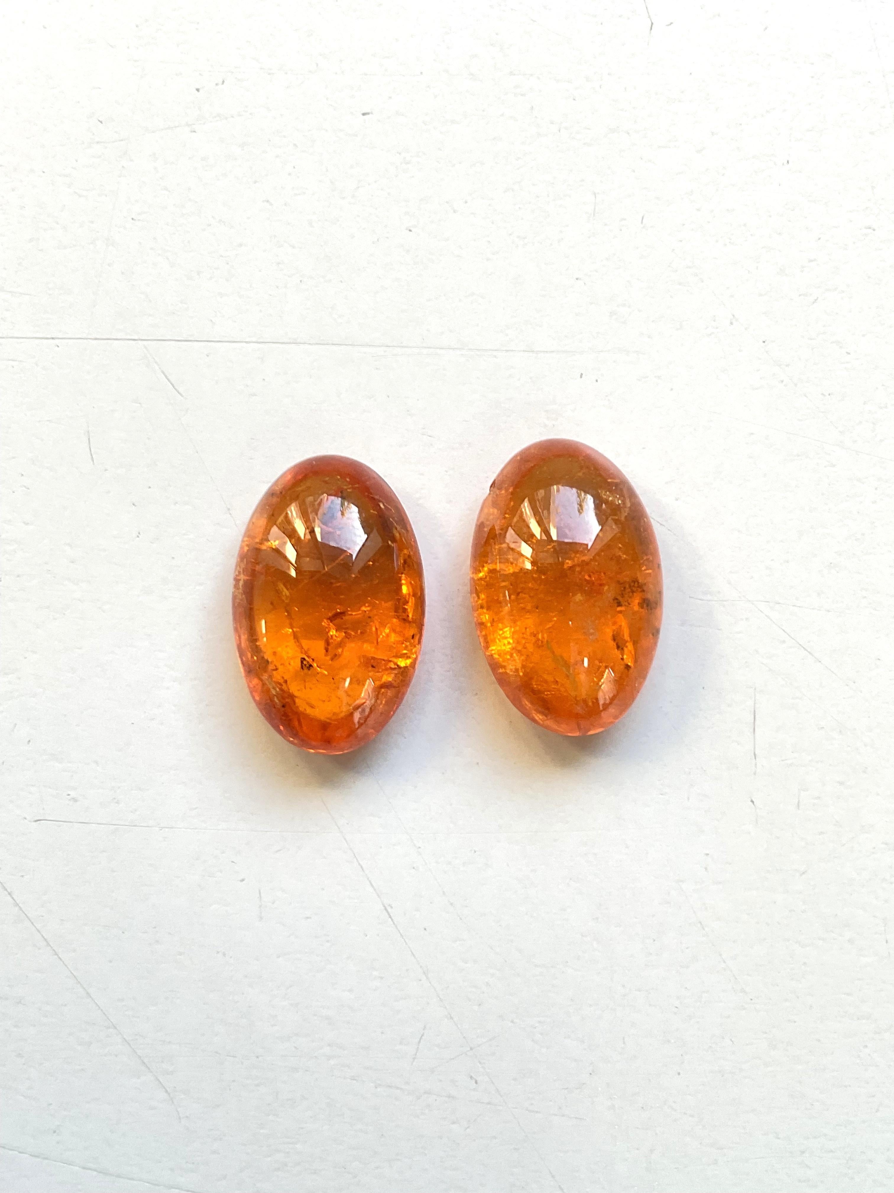 27,33 Carati di Granato Fanta Spessartite Cabochon ovale di qualità superiore Nature in vendita 2