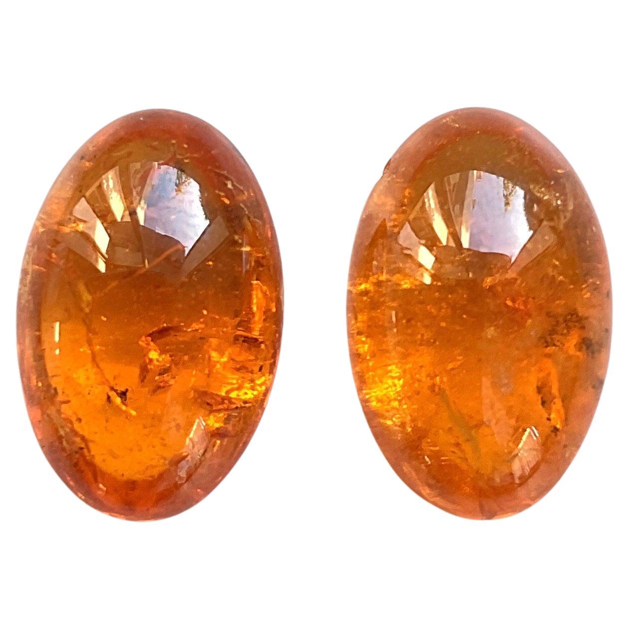 27,33 Carati di Granato Fanta Spessartite Cabochon ovale di qualità superiore Nature
