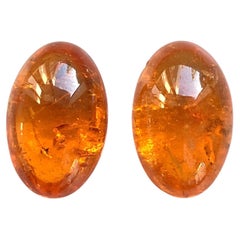 27,33 Karat Fanta Spessartit Granat Oval Cabochon Schlicht Top Qualität Naturstein