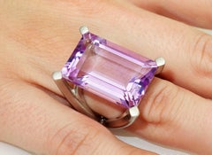 27.33 Carat Solitaire Rose de France Statement Ring